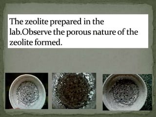 synthesis of fly ash based zeolite for wastewater purification | PPTX