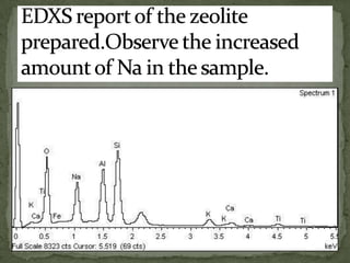 synthesis of fly ash based zeolite for wastewater purification | PPTX