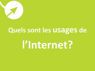 Quels sont les usages de

    l’Internet?
 