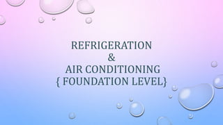 REFRIGERATION
&
AIR CONDITIONING
{ FOUNDATION LEVEL}
 