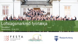 Loftslagsmarkmið fyrirtækja
Vinnustofa 2
Reykjavíkurborg – 18. maí, 2016
 