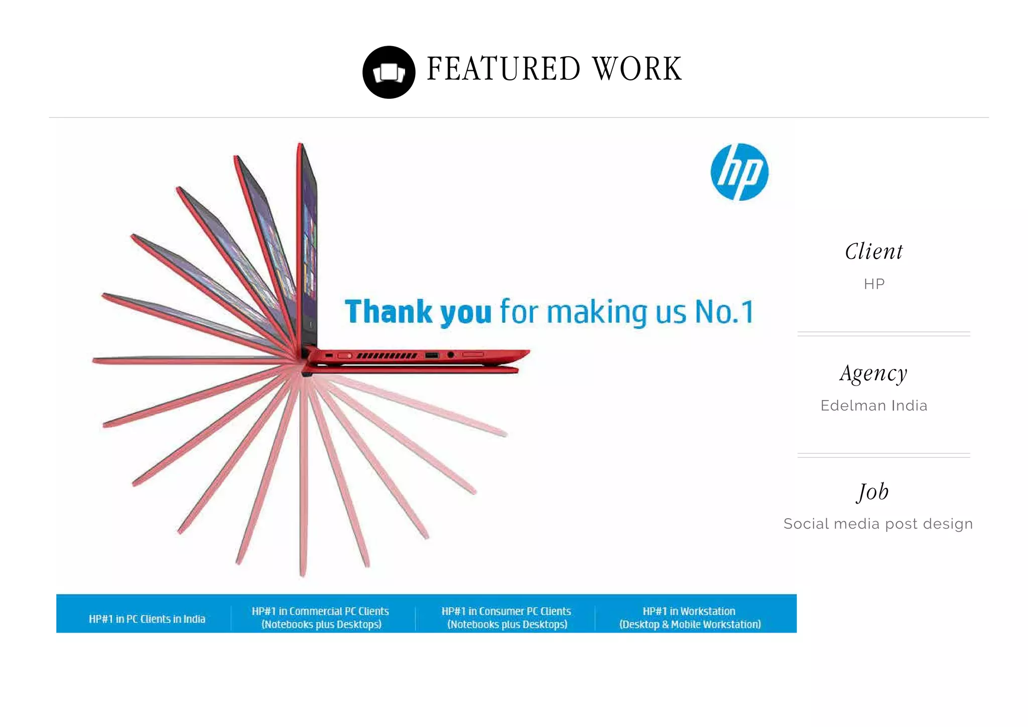 Featured Work
HP
Edelman India
Social media post design
Client
Agency
Job
 