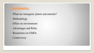General transfer and transgenic technology in plant and animal | PDF