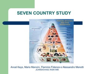 SEVEN COUNTRY STUDY
Ancel Keys, Mario Mancini, Flaminio Fidenza e Alessandro Menotti
JCARDIOVASC RISK1996
 