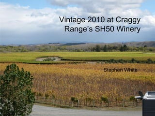 Vintage 2010 at Craggy Range’s SH50 Winery Stephen White 