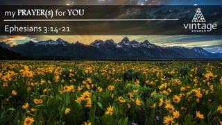 Ephesians 3:14-21
my PRAYER(s) for YOU
 