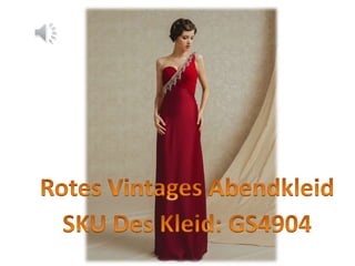 Vintage langes rotes ein schulter empire abendkleider