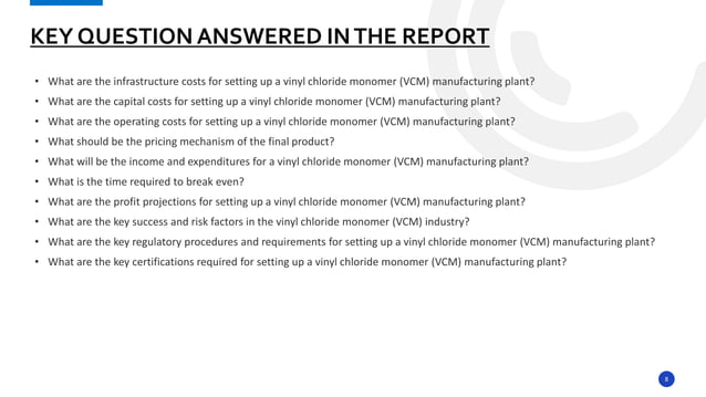 Vcm Manufacturing Process Detailed Project Report on Vinyl Chloride Monomer (VCM) Manufacturing ...