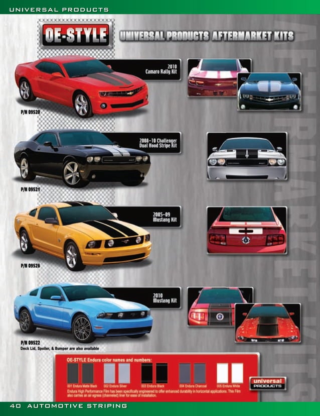 Custom Automotive Vinyl Graphics Catalog. Car and Truck Decals