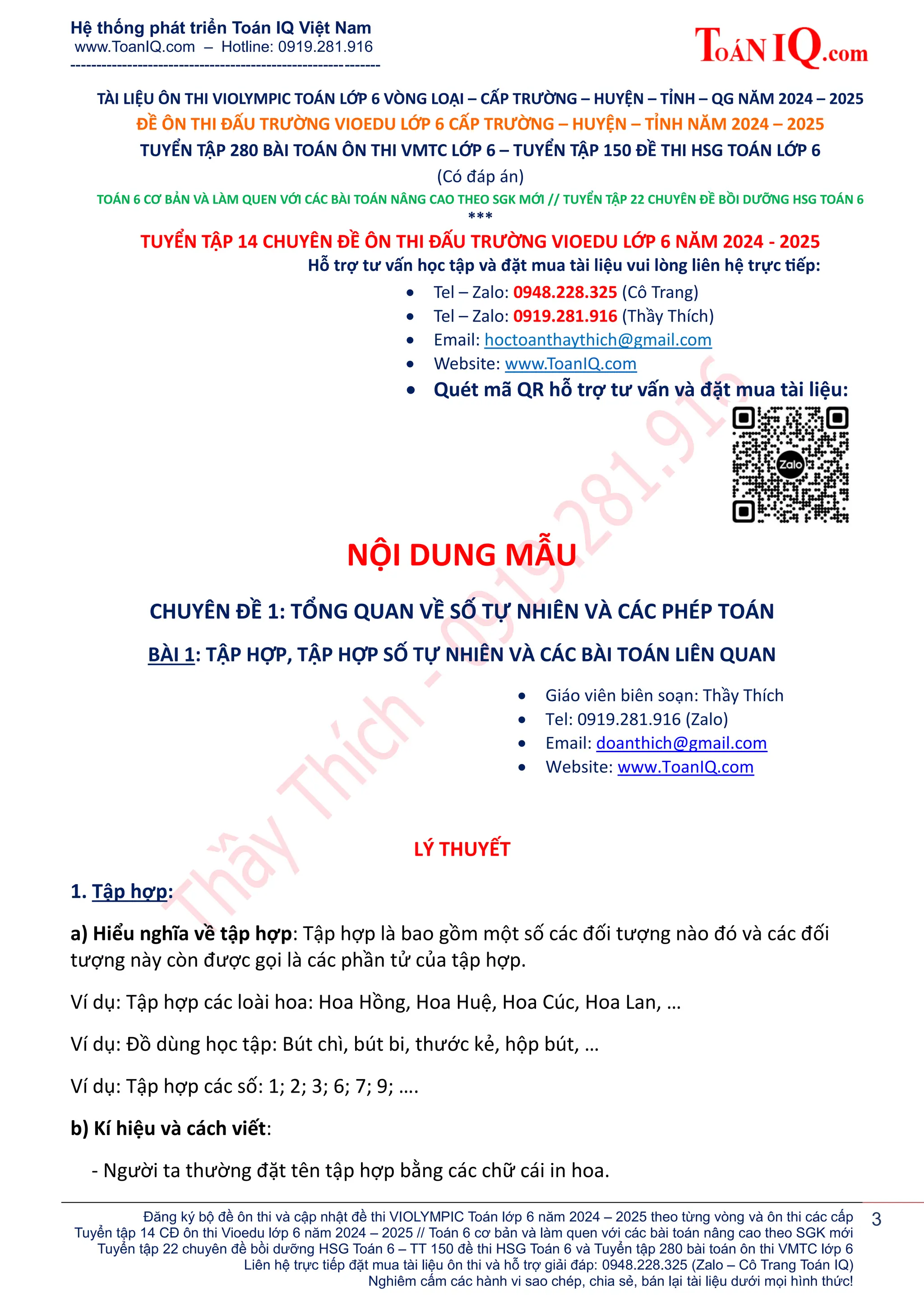 Đấu trường Vioedu lớp 6 năm 2024 - 2025 ôn luyện theo 14 chuyên đề | PDF