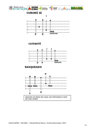 VIOLA CAIPIRA – VOLUME I – Cláudia Morais Neves / Direitos Reservados / 2011 
13 
 