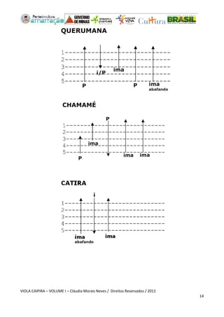 VIOLA CAIPIRA – VOLUME I – Cláudia Morais Neves / Direitos Reservados / 2011 
14 
 
