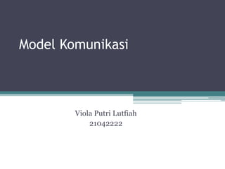 Model Komunikasi
Viola Putri Lutfiah
21042222
 