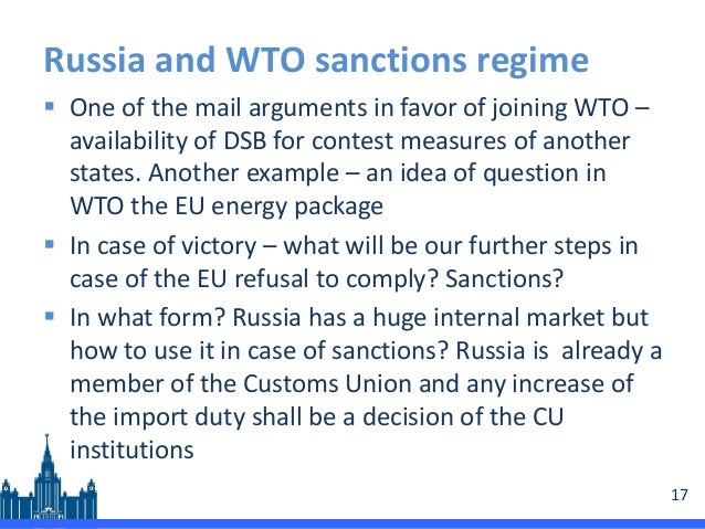 russia wto Russia became the seventh world trade organization member to challenge president trump's steel and aluminum tariffs on monday, filing a complaint to that effect with the wto. russia wto Russia became the seventh world trade organization member to challenge president trump's steel and aluminum tariffs on monday, filing a complaint to that effect with the wto.