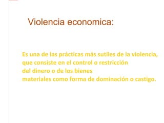    La violencia emocional se ejerce a través de palabras,  gritos, gestos agresivos, malos tratos, falta de atención,  silencio y chantajes, que buscan denigrar, intimidar,  amenazar o manipular a la persona violentada, y aunque aparentemente no dañan, lo hacen profundamente,  destrozando la autoestima y la estabilidad emocional. Violencia emocional: 