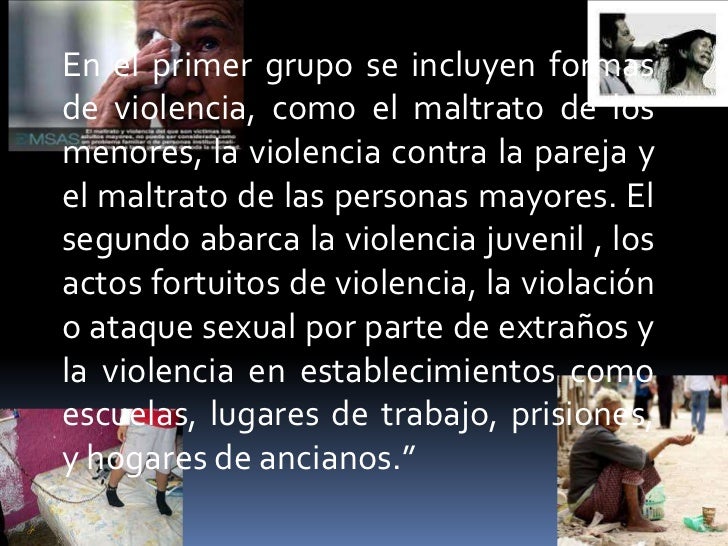 Violencia autoinflingida y causas de la