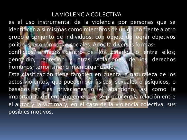 Violencia autoinflingida y causas de la violencia