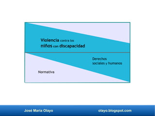 José María Olayo olayo.blogspot.com
Violencia contra los
niños con discapacidad
Derechos
sociales y humanos
Normativa
 