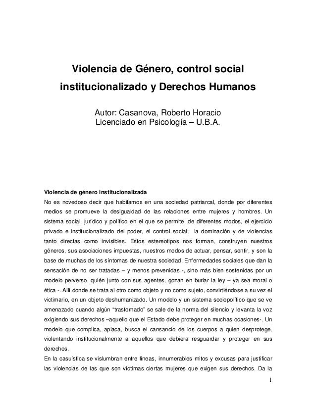 violencia y control social