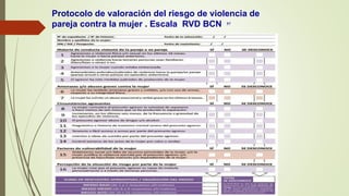 Protocolo de valoración del riesgo de violencia de
pareja contra la mujer . Escala RVD BCN 57
 