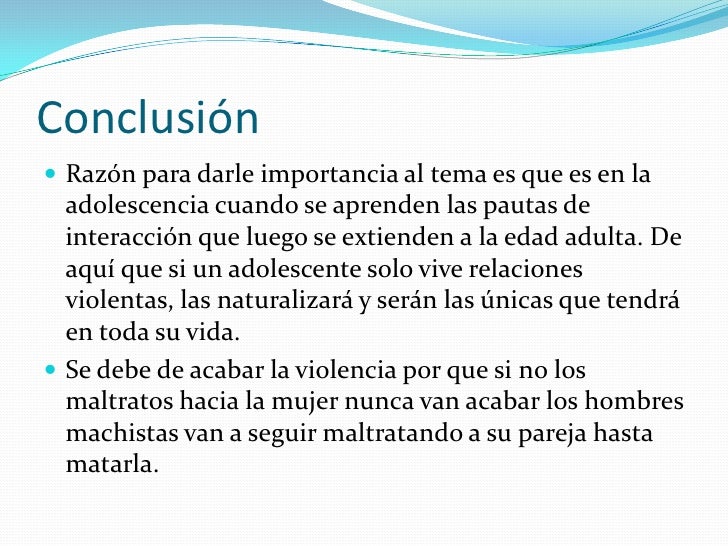 Conclusion De Un Ensayo Sobre La Violencia En El Noviazgo