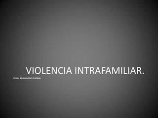 VIOLENCIA INTRAFAMILIAR.LICDA. ADA MARISOL ESPINAL.
 