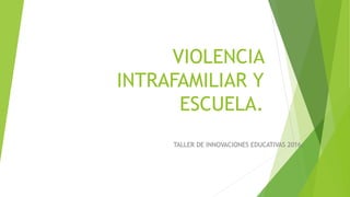 VIOLENCIA
INTRAFAMILIAR Y
ESCUELA.
TALLER DE INNOVACIONES EDUCATIVAS 2016.
 