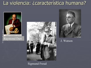 La violencia: ¿característica humana? Raymond Dart  Sigmund Freud  J. Watson 