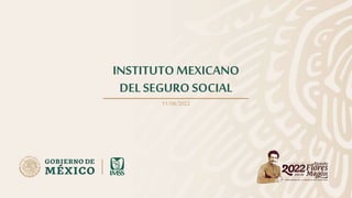 INSTITUTOMEXICANO
DEL SEGURO SOCIAL
11/08/2022
 