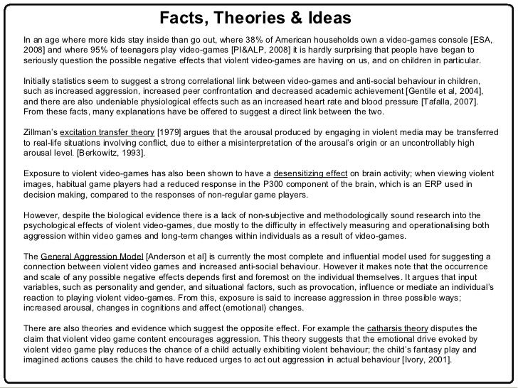 Video games violence essay