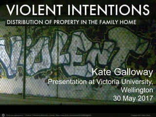 Photo by walknboston - Creative Commons Attribution License https://www.flickr.com/photos/60309882@N00 Created with Haiku Deck
Kate Galloway
Presentation at Victoria University,
Wellington
30 May 2017
 
