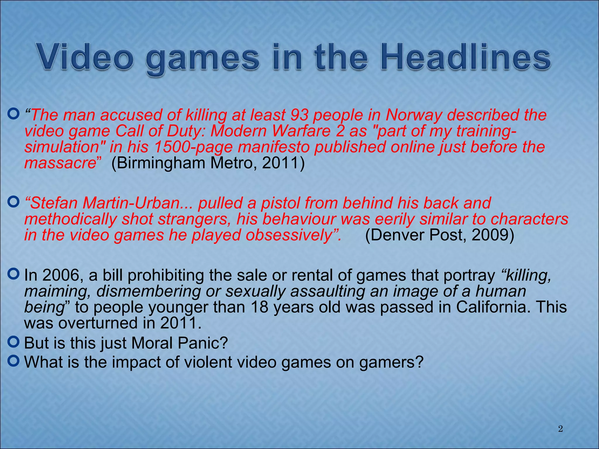 Violent video games what is all the fuss about | PPT