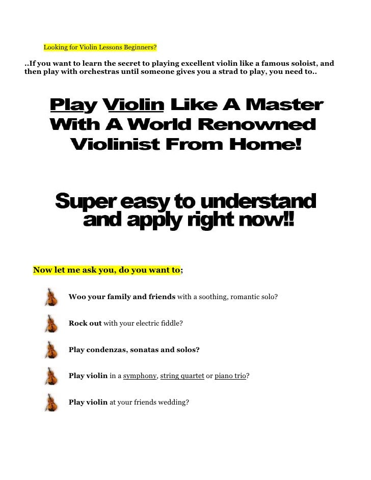 Violin Lessons Beginners