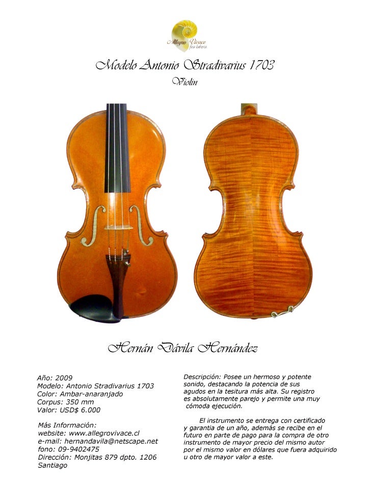 Violin Modelo Antonio Estradivarius