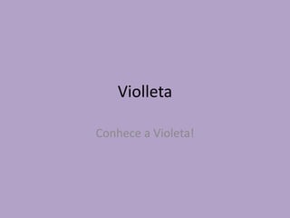 Violleta 
Conhece a Violeta! 
 
