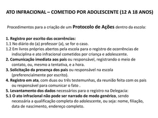 ATO INFRACIONAL – COMETIDO POR ADOLESCENTE (12 A 18 ANOS)
 