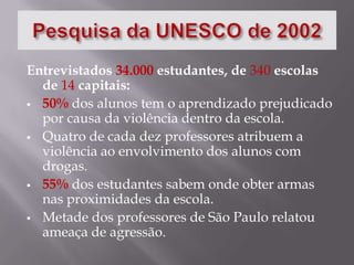  Arrombamento das salas de aula, laboratórios, etc.