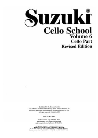 Violoncelo   método - suzuki cello school - volume 06