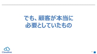 14
でも、顧客が本当に
必要としていたもの
 