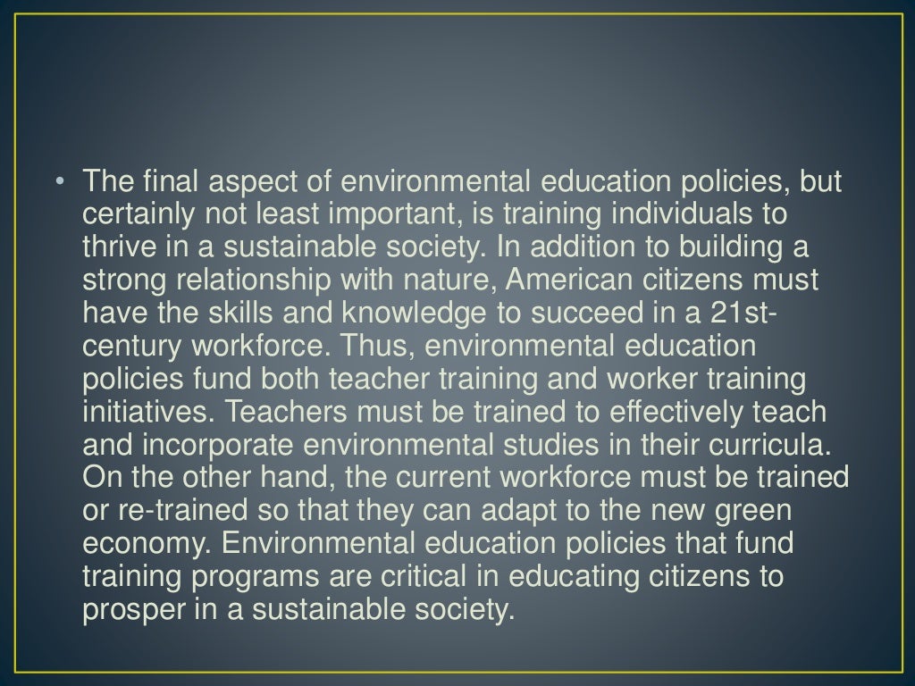 ENVIRONMENTAL EDUCATION