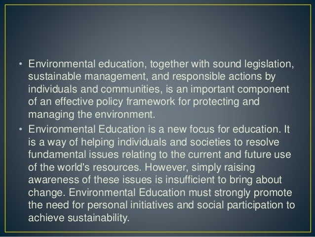 ENVIRONMENTAL EDUCATION