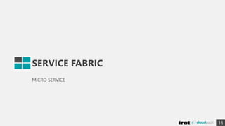 SERVICE FABRIC
MICRO SERVICE
18
 