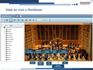 Vista en vivo y Monitoreo
Camera
Information
Preset
Point
Instant
PlaybackSnapshot
Manual
Recording
Audio Digital
Zoom
PTZ
Mode
Camera
Configuration
ROI
 
