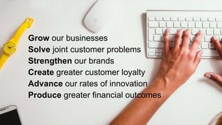 7#QBConnect@QuickBooksAU
Grow our businesses
Solve joint customer problems
Strengthen our brands
Create greater customer loyalty
Advance our rates of innovation
Produce greater financial outcomes
 