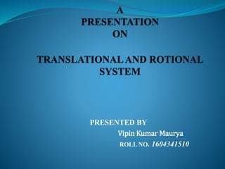 PRESENTED BY
Vipin Kumar Maurya
ROLL NO. 1604341510
 