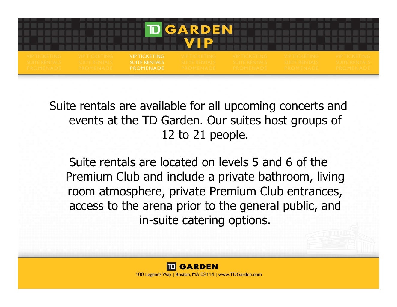Vip Packages At Td Garden