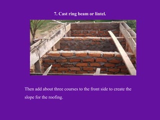 Sloping Lintel CONSTRUCTION OF A VIP PIT LATRINE IN A WATER AREA.ppt