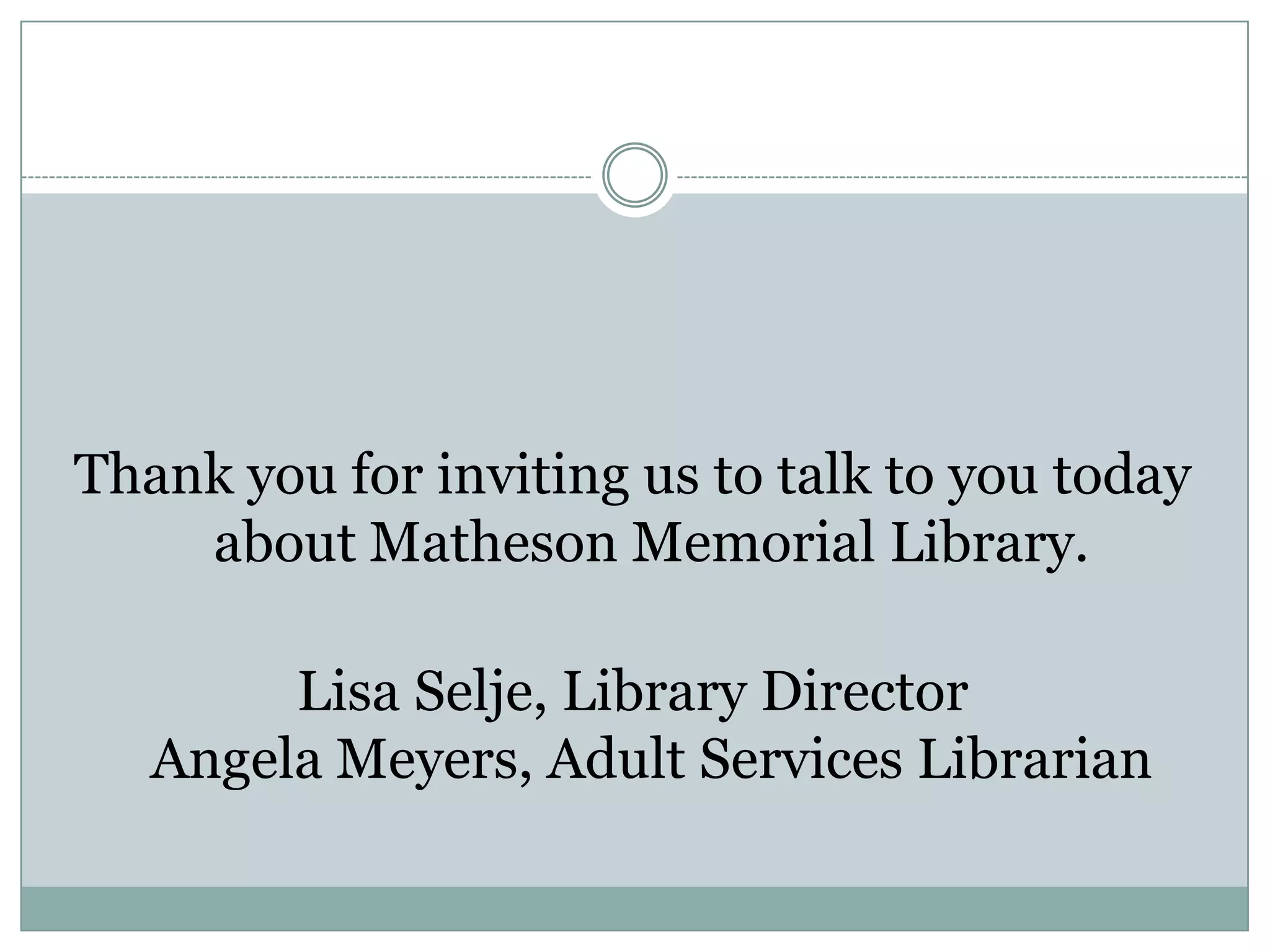 Matheson Memorial Library, Elkhorn, WI