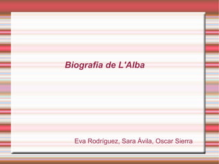 Biografia de L'Alba

Eva Rodríguez, Sara Ávila, Oscar Sierra

 