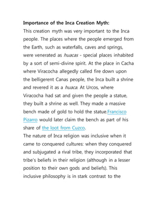 Viracocha and the legendary origins of the inca . | DOCX